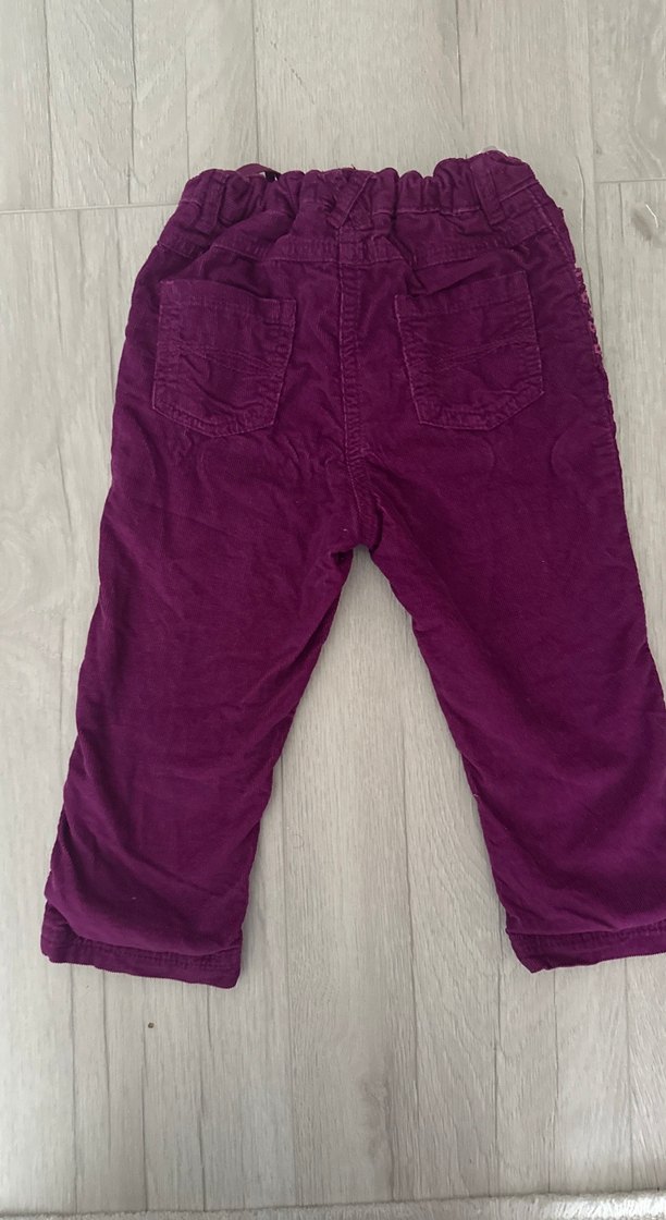 Kız Çocuk Mor Nakışlı Bol Kesim Pantolon - Görsel 2