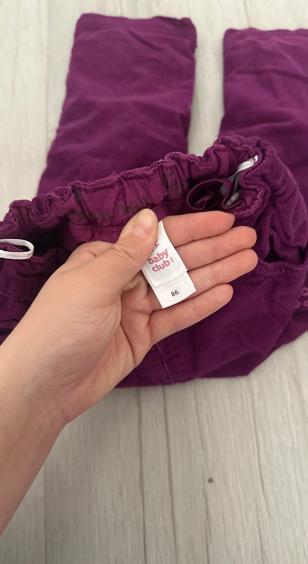 Kız Çocuk Mor Nakışlı Bol Kesim Pantolon - Görsel 3