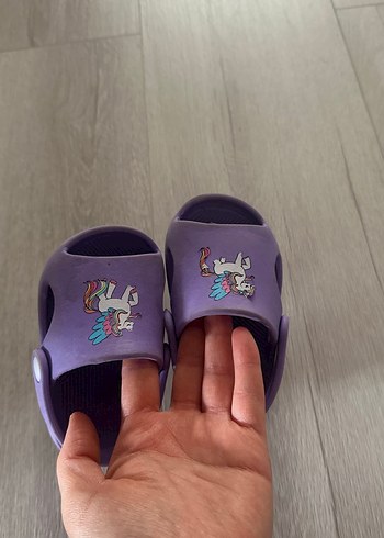 Mor Unicorn Baskılı Kız Çocuk Terliği - Görsel 2