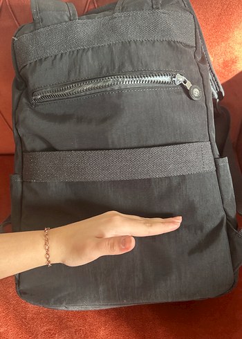 Siyah Fermuarlı Kadın Sırt Çantası - Görsel 11