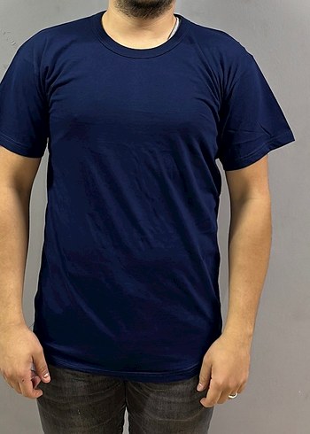 %100 Pamuk Ekonomik Kısa Kollu Bisiklet Yaka Tişört - Görsel 3