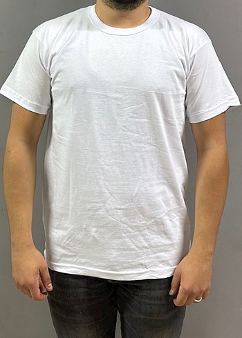 %100 Pamuk Ekonomik Kısa Kollu Bisiklet Yaka Tişört - Görsel 5