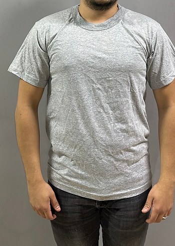 %100 Pamuk Ekonomik Kısa Kollu Bisiklet Yaka Tişört - Görsel 10