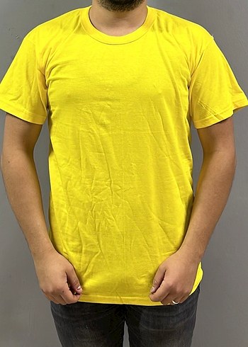 %100 Pamuk Ekonomik Kısa Kollu Bisiklet Yaka Tişört - Görsel 2