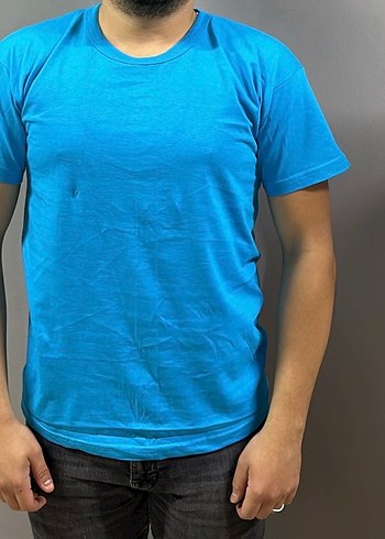 %100 Pamuk Ekonomik Kısa Kollu Bisiklet Yaka Tişört - Görsel 8