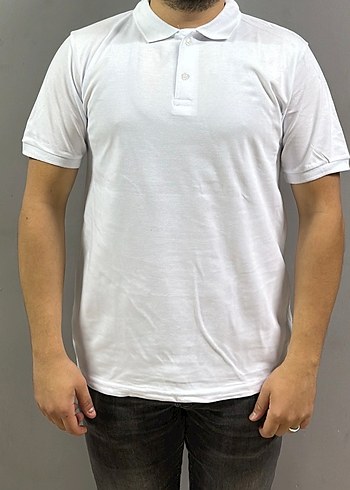 Compact Penye kumaş Siyah Kısa Kollu Polo Tişört - Görsel 9