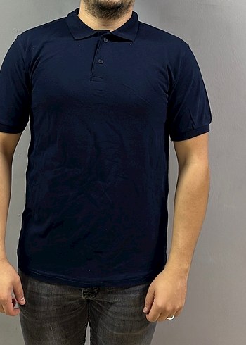 Compact Penye kumaş Siyah Kısa Kollu Polo Tişört - Görsel 4