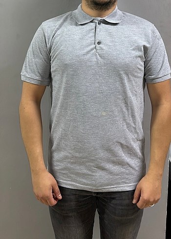 Compact Penye kumaş Siyah Kısa Kollu Polo Tişört - Görsel 5