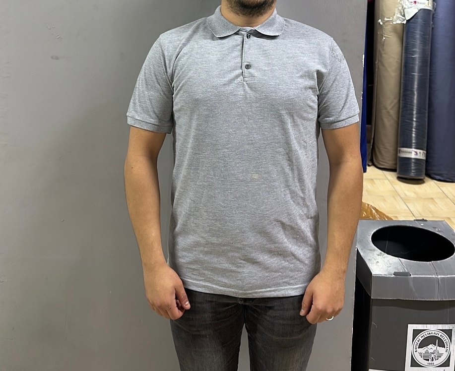 Compact Penye kumaş Siyah Kısa Kollu Polo Tişört - Görsel 5