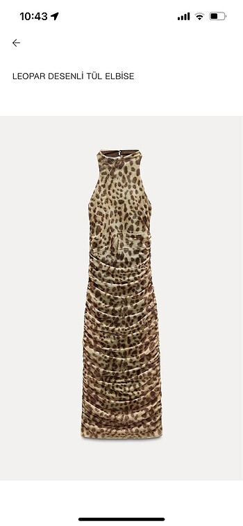 Zara leopar desenli tül elbise
