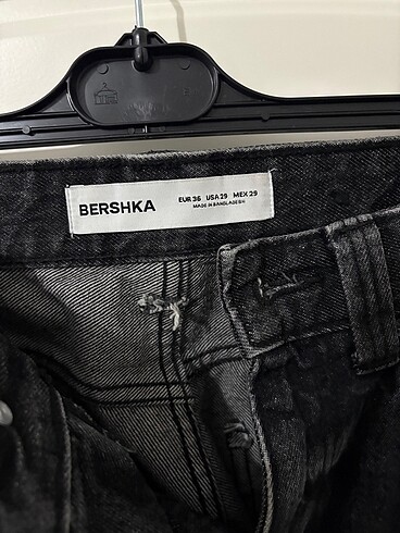 36 Beden bershka siyah baggy jean hiç giyilmemiş