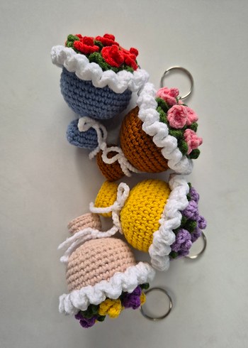 Renkli Örgü Bohem Anahtarlık - Görsel 2