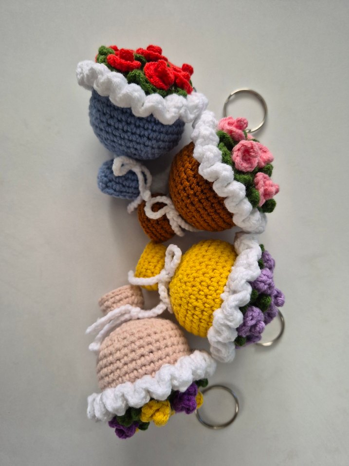 Renkli Örgü Bohem Anahtarlık - Görsel 2