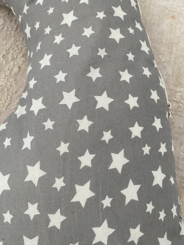Gri Yıldız Desenli Hamile ve Emzirme Yastığı - Görsel 2