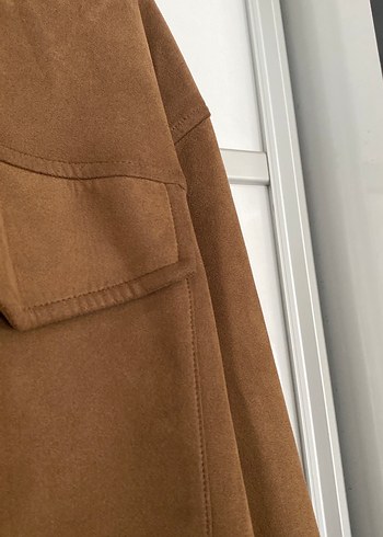 Pull and Bear Düğmeli Kahverengi Süet Bohem Püsküllü Kadın Ceket