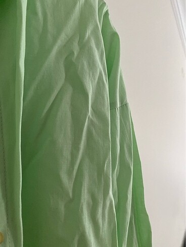 s Beden happiness açık yeşil oversize gömlek