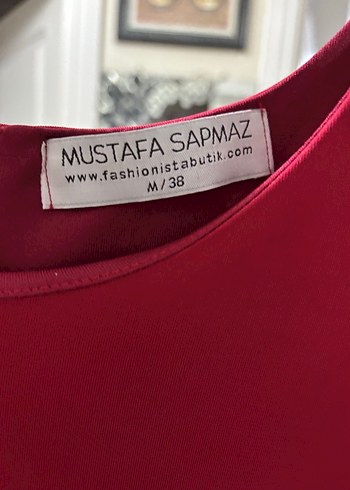 Bordo Uzun Fırfırlı Kolsuz Elbise - Görsel 3