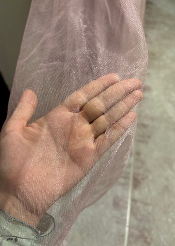 Pembe Drapeli Uzun Abiye Elbise - Görsel 3