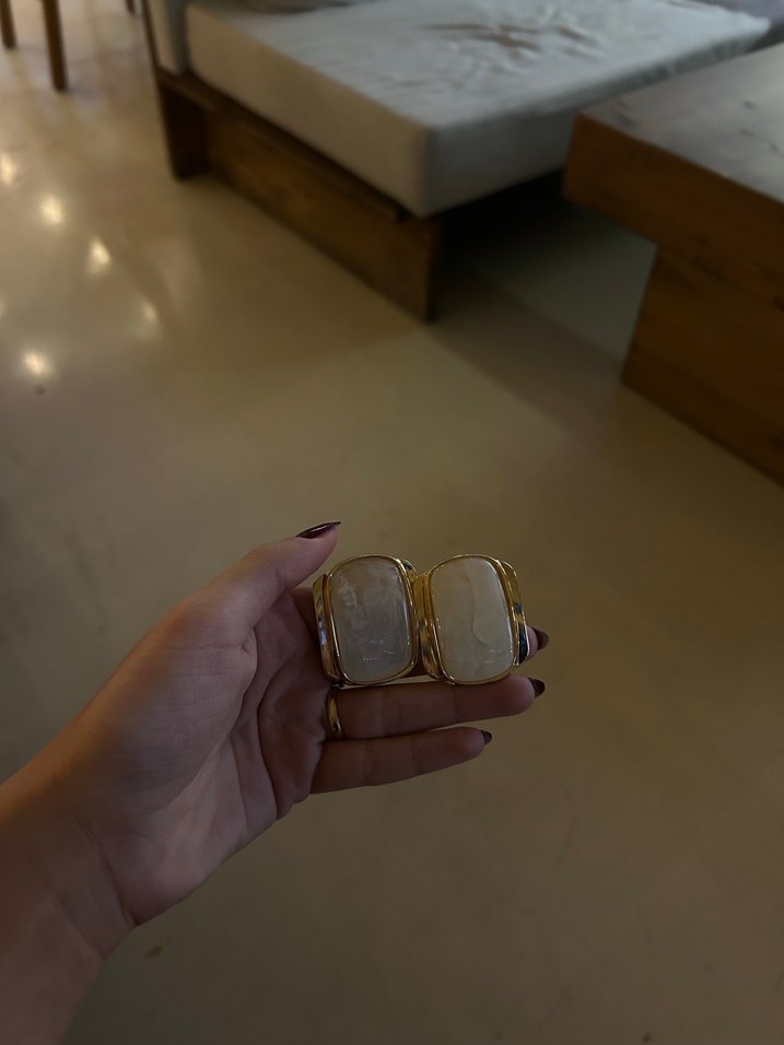 Klasik Bej Midi Küpe - Görsel 2