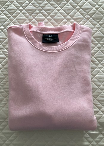 H&M Kadın Pembe Bisiklet Yaka Uzun Kollu Sweatshirt