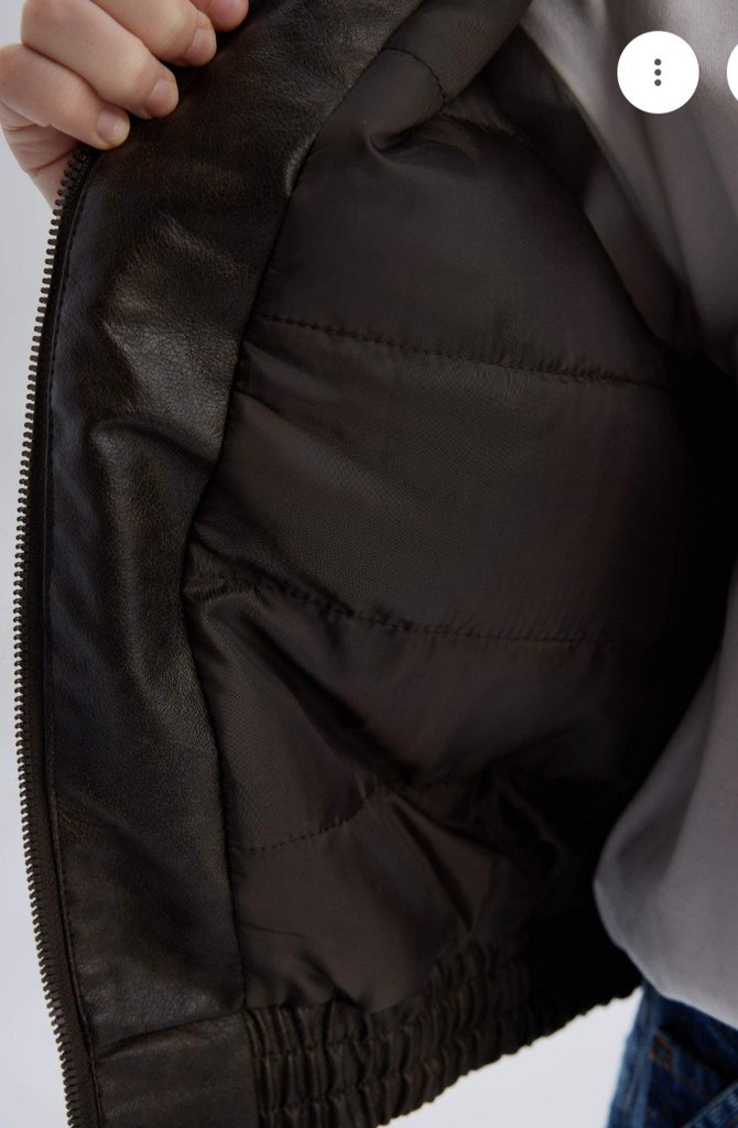 Defacto Erkek Çocuk Kahverengi Deri Ceket - Görsel 2