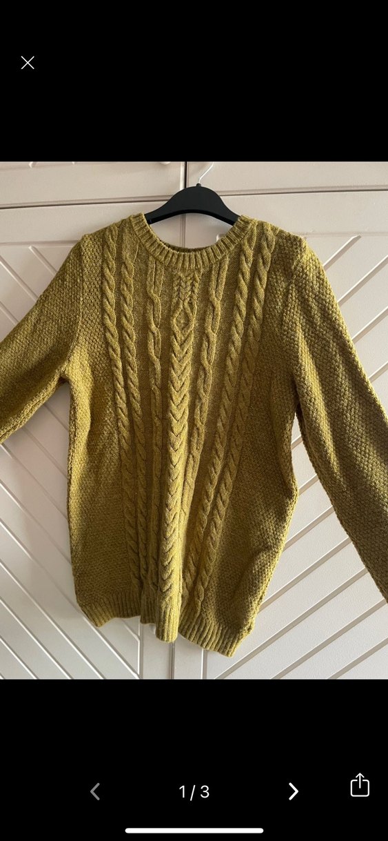 Yağ yeşili Örgü Kadın Kazak - Görsel 3