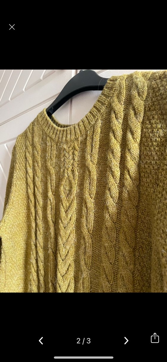 Yağ yeşili Örgü Kadın Kazak - Görsel 2