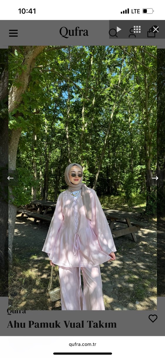 Pembe Uzun Keten Kadın Takım - Görsel 3