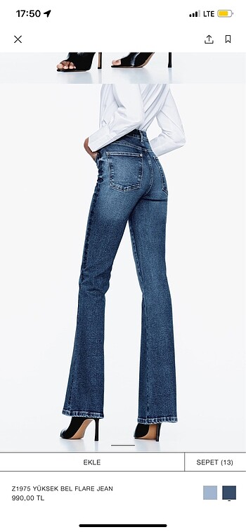 Zara Yüksek bel flare jean