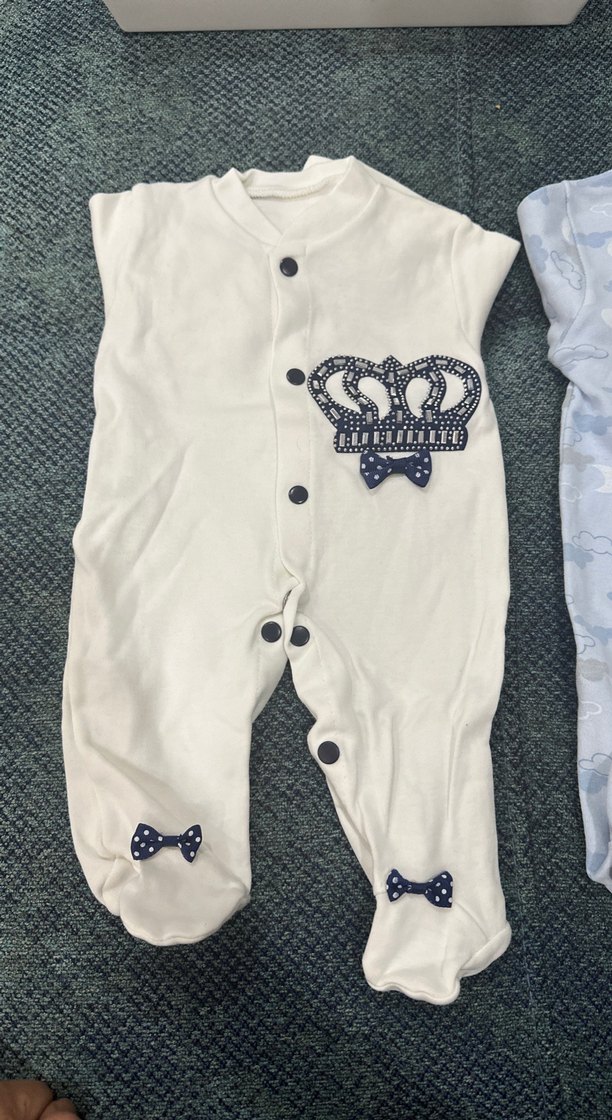 Bebek Erkek Düğmeli Nakışlı Tulum - Görsel 2