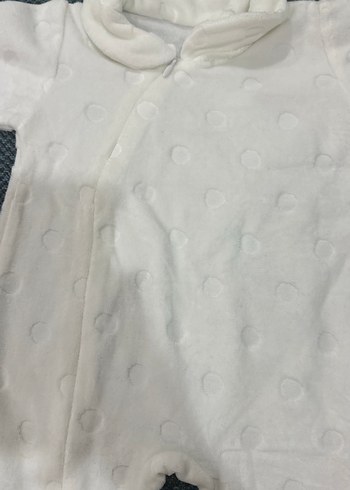 Uzun Kollu Beyaz Bebek Tulum ve Şapka - Görsel 3