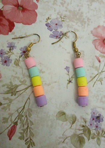 Pastel Renkli Boncuklu Mini Bohem Küpe