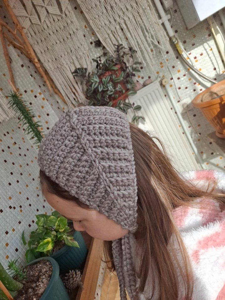 Kız Çocuk Retro Örgü Başlık - Görsel 2