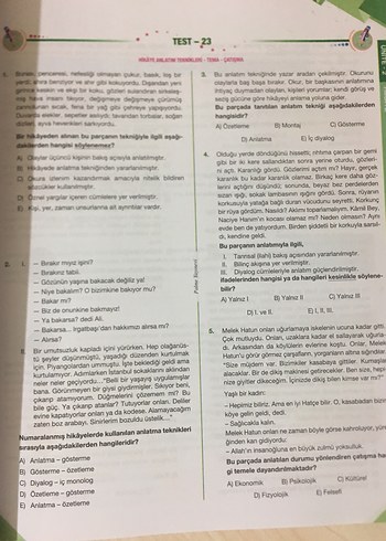 Beden Palme Yayınları 9. Sınıf Türk Dili ve Edebiyatı Soru Bankası