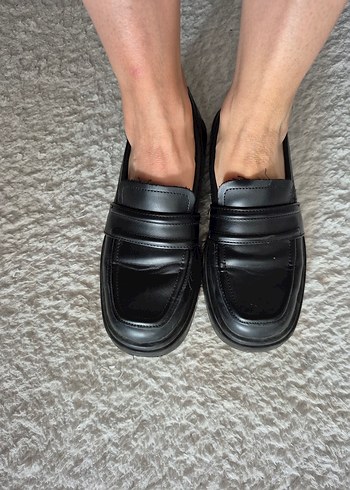 35 Beden siyah Renk Kadın Siyah Minimalist Topuklu Loafer