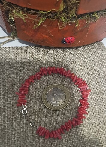Beden 925 ayar gerçek mercan bileklik