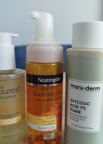 Neutrogena Neutrogena Soothing Cleanser & Maru Derm Glikolik Toner