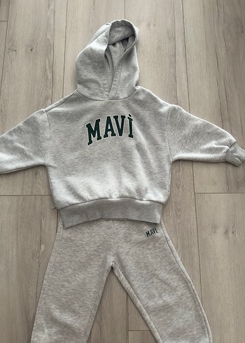 Mavi Jeans Gri Kapüşonlu Eşofman Takımı Mavi