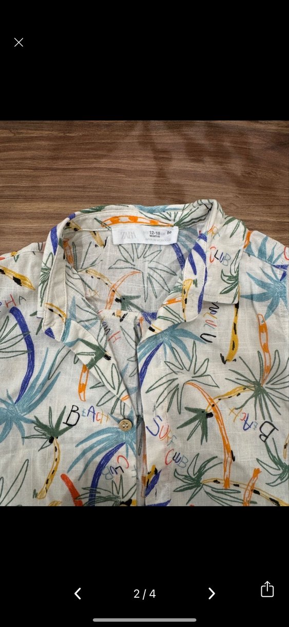 Zara Erkek Çocuk Bohem Desenli Kısa Kollu Gömlek - Görsel 2