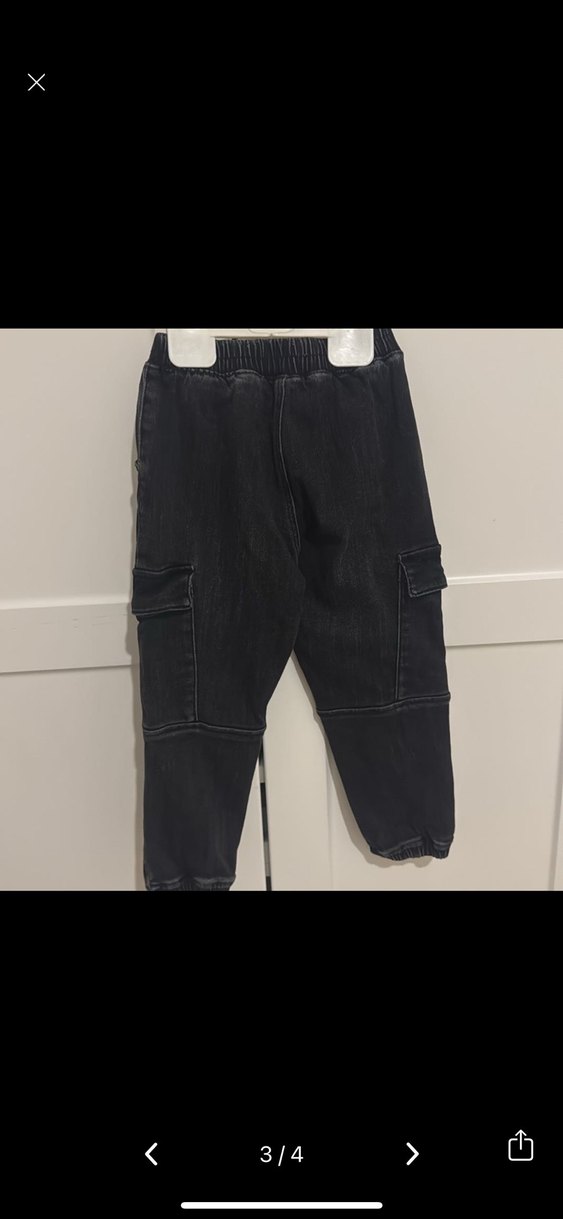 Zara Erkek Çocuk Siyah Bol Kesim Denim Pantolon - Görsel 3