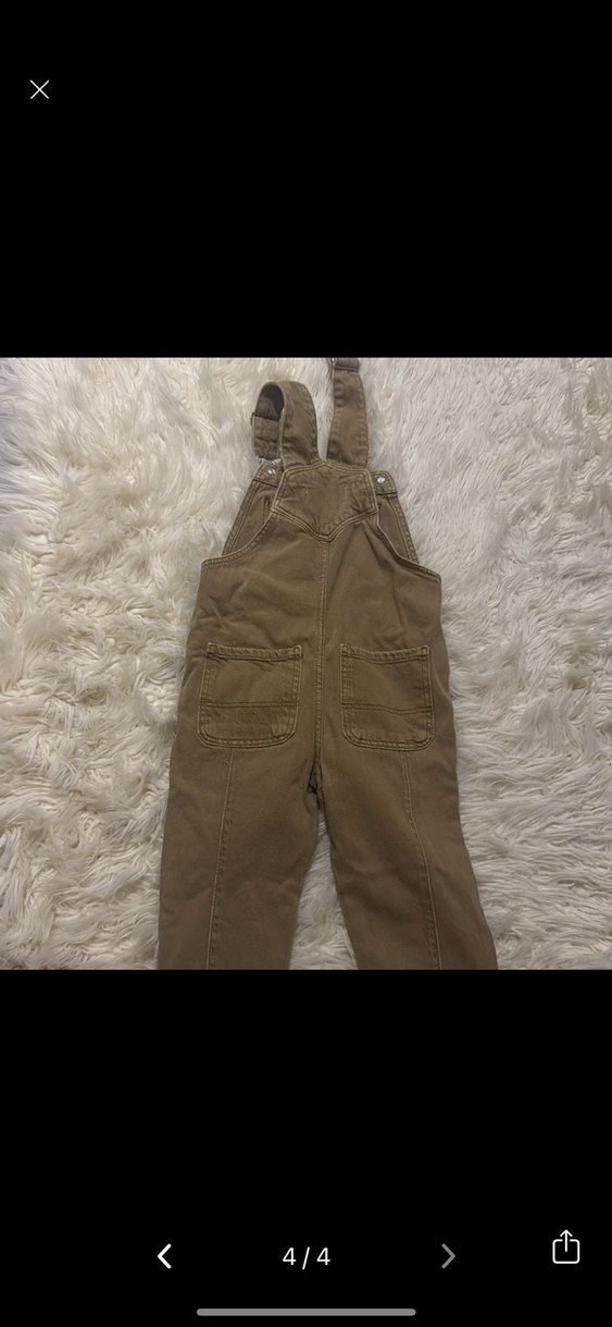 Kahverengi Erkek Çocuk Bol Kesim Askılı Tulum - Görsel 4