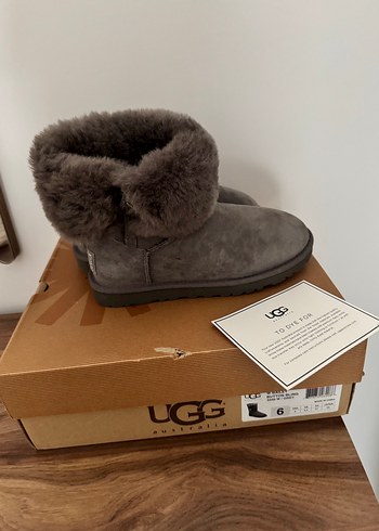 Gri Süet Tüylü Kadın Botu - Görsel 3