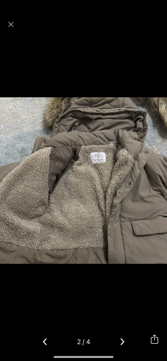 Kürklü Kapüşonlu Erkek Çocuk Kahverengi Mont - Görsel 2