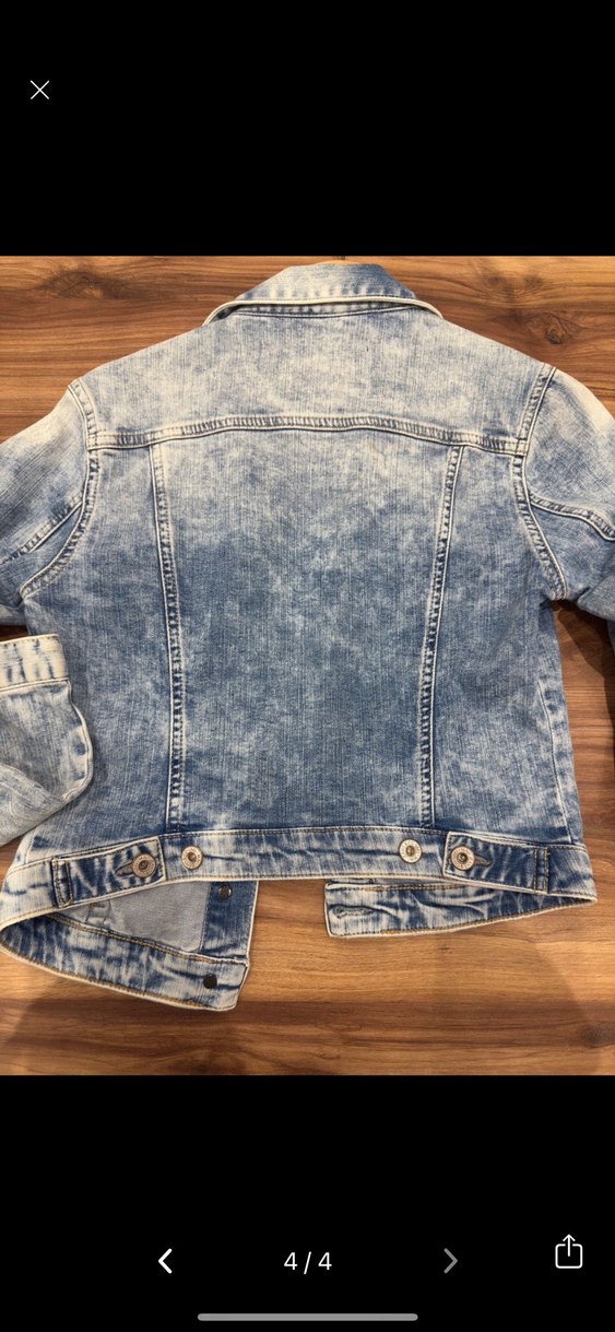 Düğmeli Batik Desenli Kadın Denim Ceket - Görsel 3