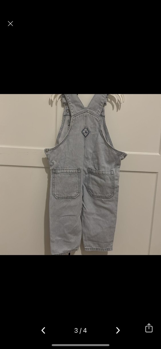 Gri Denim Erkek Çocuk Askılı Tulum - Görsel 3