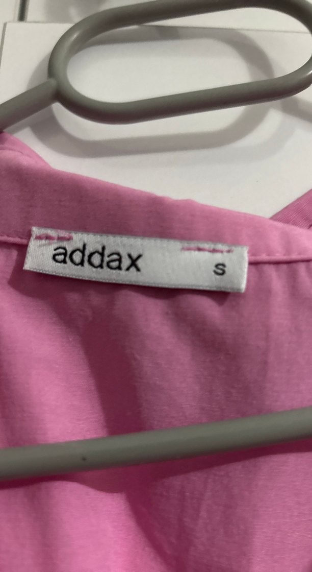 Düğmeli Pembe Kısa Kollu Keten Gömlek - Görsel 3