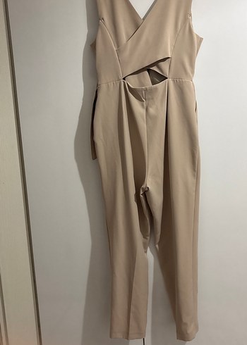 Bej Kemerli Uzun Kadın Tulum - Görsel 2