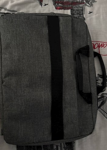 Gri Laptop Çantası Fermuarlı - Görsel 2