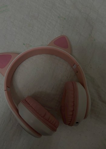 Pembe Pastel Kedi Desenli Kulaklık - Görsel 3