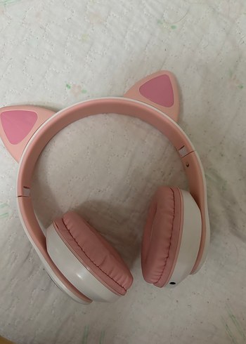 Pembe Pastel Kedi Desenli Kulaklık - Görsel 2